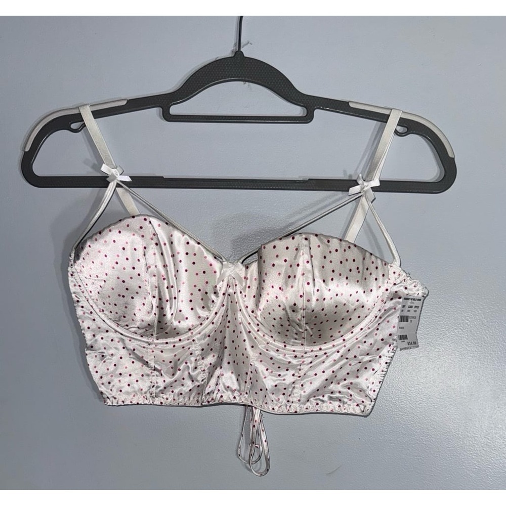 Fredericks of Hollywood NWT white corset bra AND skirt thong set XL